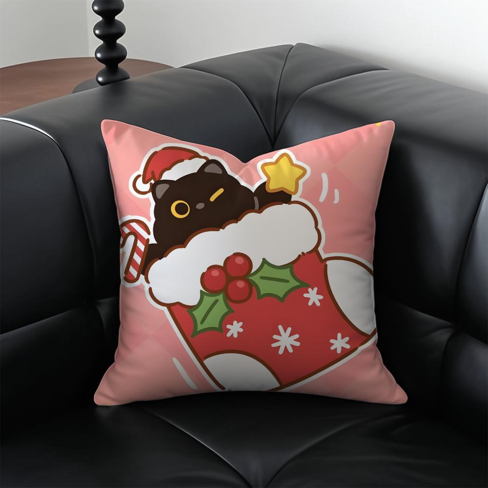 CChristmas Stocking Cushion Cover Pillow Case Antidustmite Invisible zipper silky plush cushion