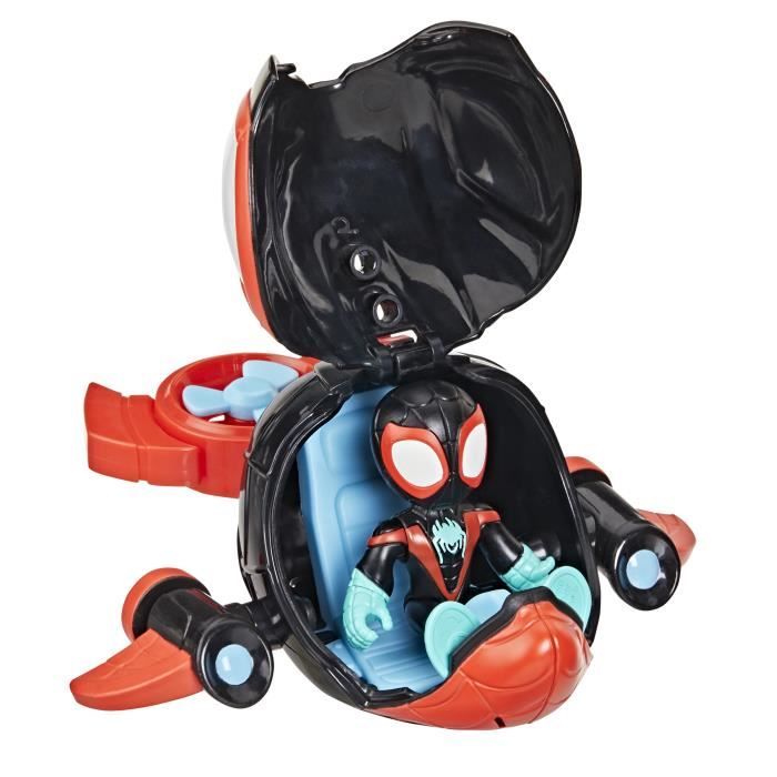 Spidey Miles Morales Dauphin filant Water-Webs, Figurine et véhicule, Marvel Spidey et ses Amis Extraordinaires, Dès 4 ans