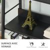 Bookshelf Storage Unit, Slanted 5-Tier, Industrial Style, 70 x 35 x 150 cm, Black