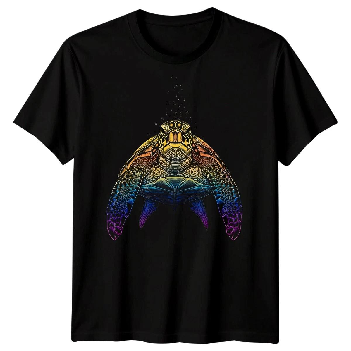 Sea Turtle Animals Ocean Graphic Mens T-Shirt Colorful Marine Life 3XL