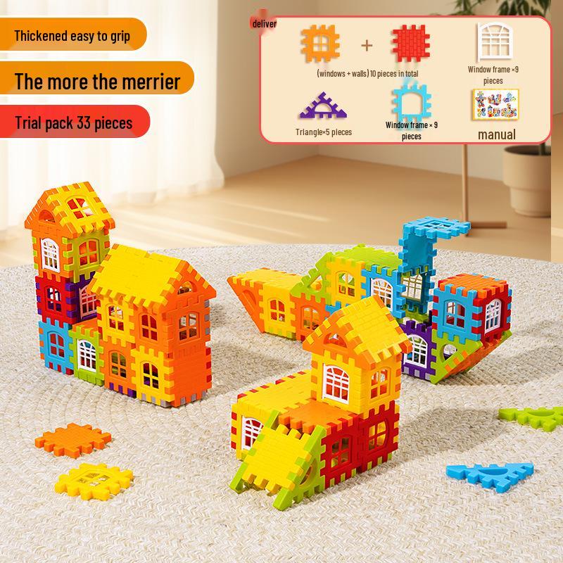 

XL Building Blocks for Kids: House & Wall Assembly Toy, Boys Puzzle with Large Pieces, Ages 3-6