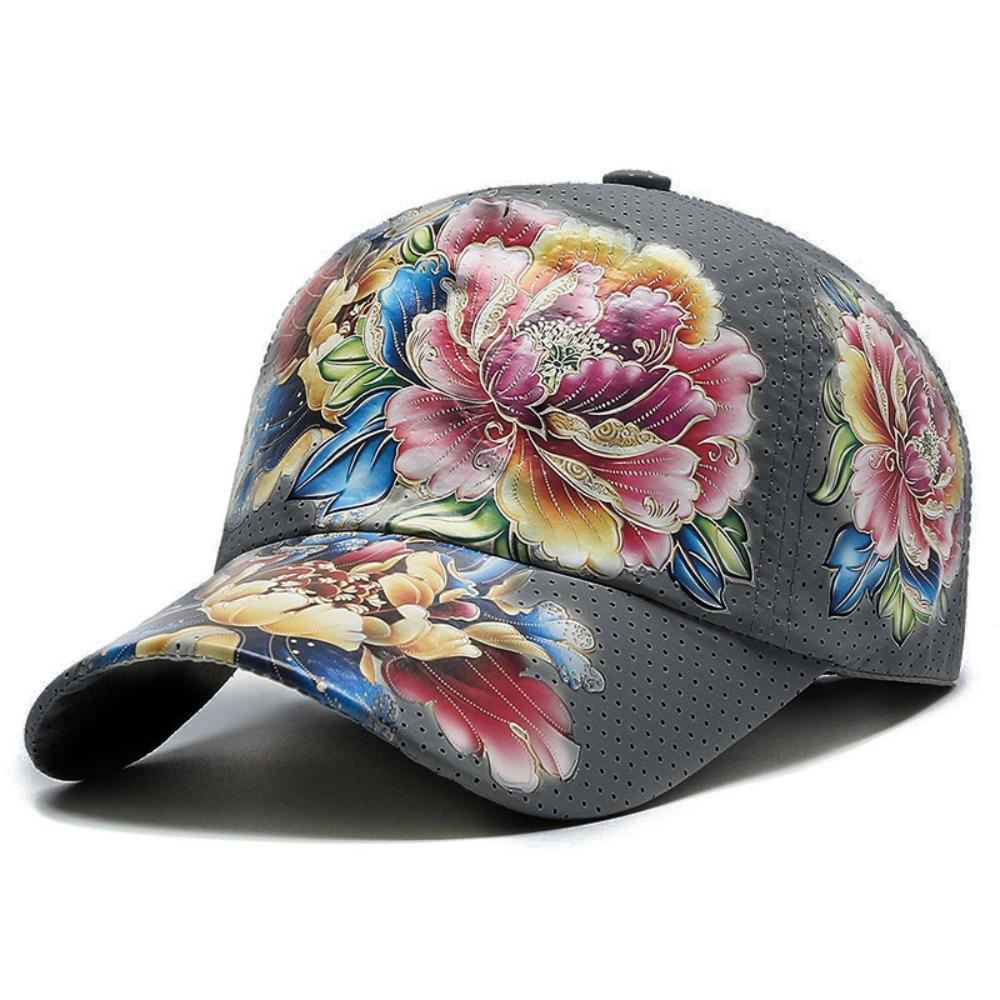 Quick Dry Baseball Cap Breathable Flower Printed Peaked Cap Chinese Style Floral Summer Outdoor Sunscreen Cap Men's and Women's