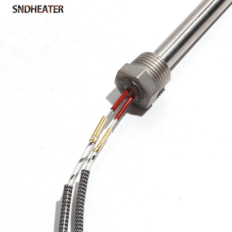 SNDHEATER 1pc 110V 220V 380V DN15/21mm Thread Cartridge Heater Single Head Heated Tube 12x100-200mm 300-1000W for Water Bucket