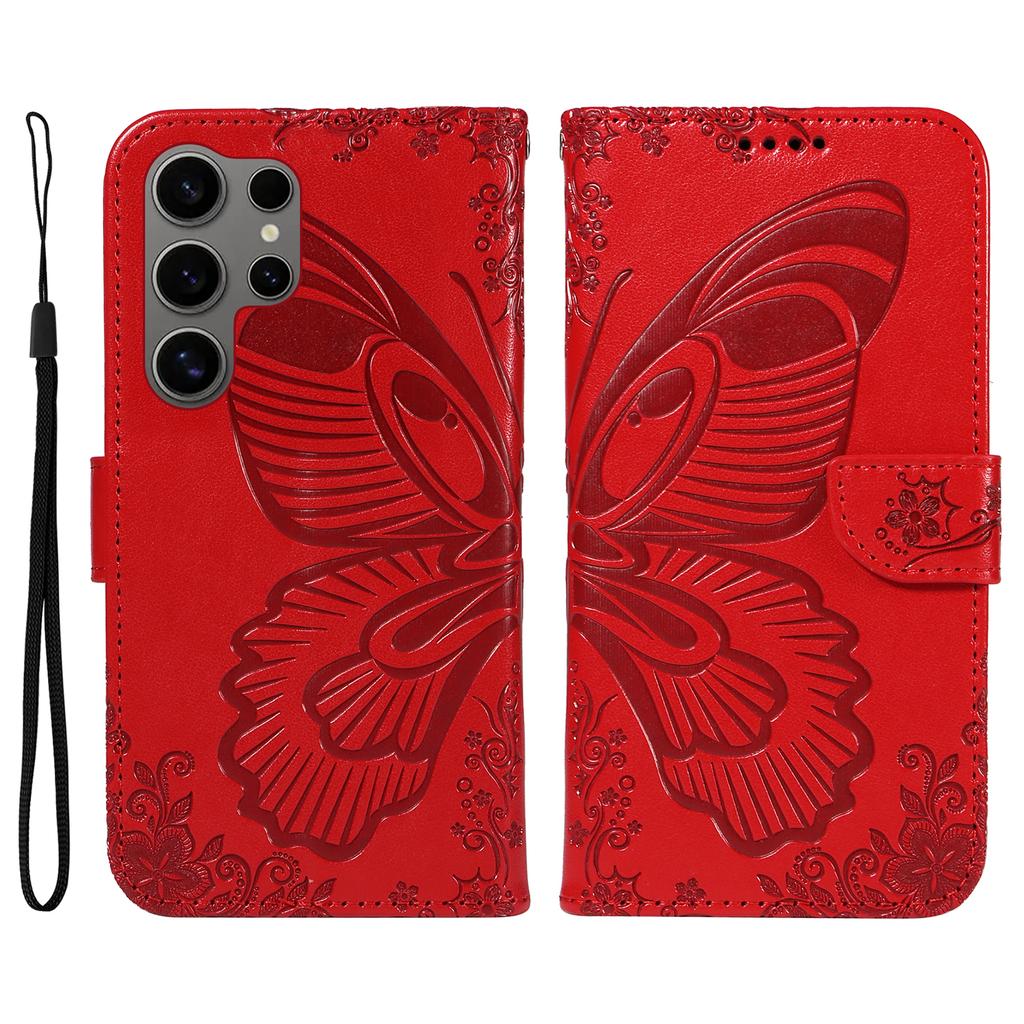 For Samsung Galaxy S25 Ultra Case Butterfly Pattern Leather Wallet Flip Phone Cover