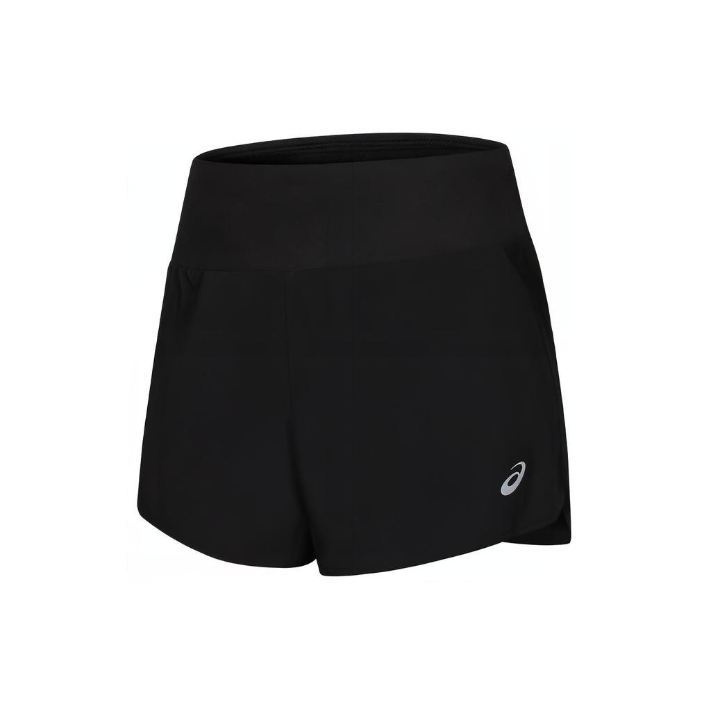 Asics Woven Drawstring Fitted Athletic Shorts Women Bottoms Black 2012C627-001