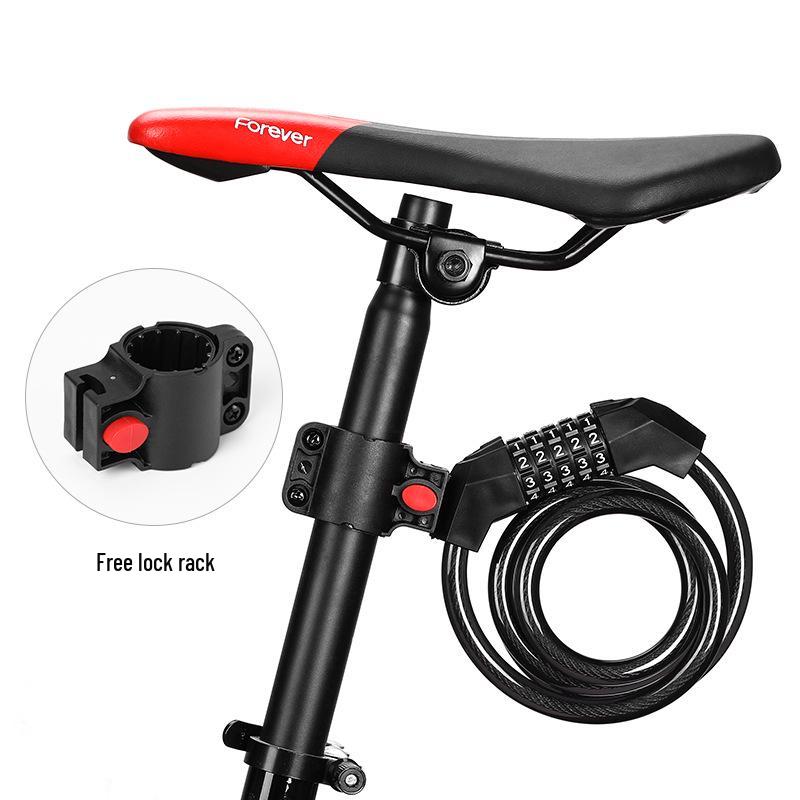 Five-Digit Cross-Border Anti-Theft Bicycle Lock with Thickened Steel Cable and Bracket
