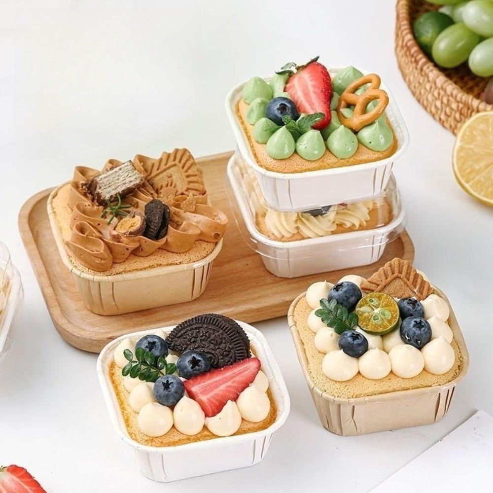 Oil-proof Muffin Cake Liner Square Cupcake Packing Wrappers Dessert Baking Cup for 50pcs Wedding