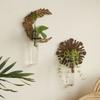 With Pipes Sun Moon Wall Planters Wall-Mounted Wall Hanging Holder Wooden Plant Fram  Kitchen
