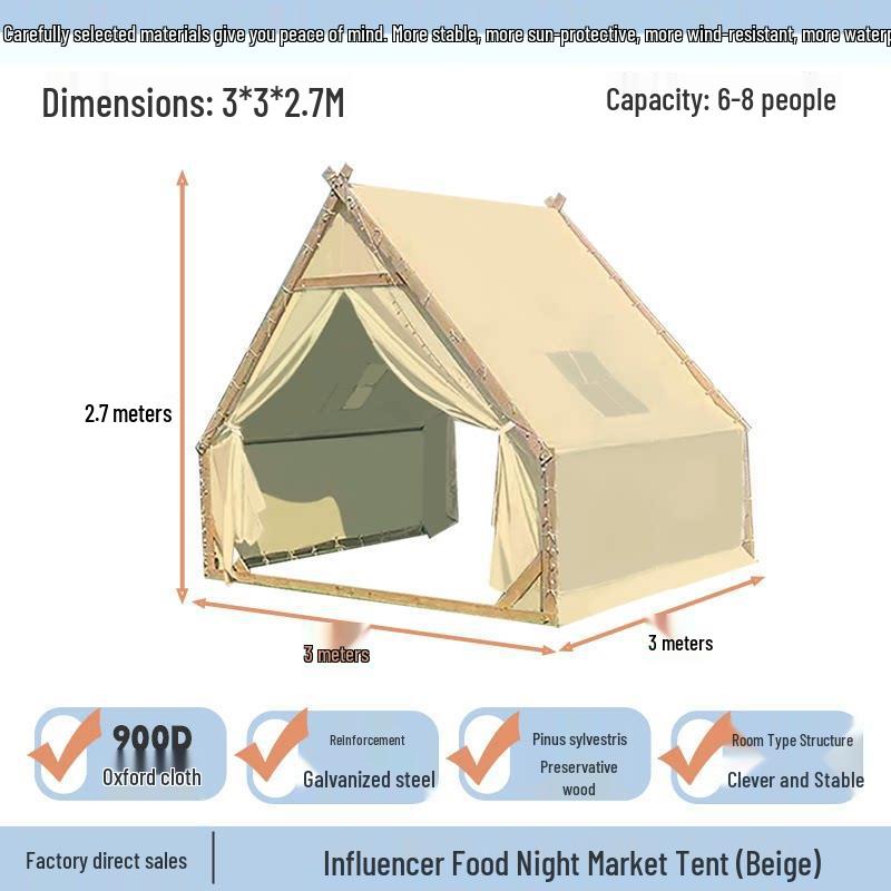 Three-Person Rainproof BBQ Dining Tent for Outdoors & Indoors
