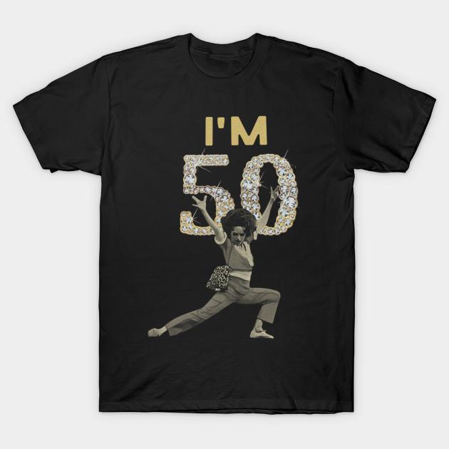 

Men Black Print T-shirt Sally Omalley I M 50 ! No-Cut Transfer Paper Print Cotton Tshirt 2XL
