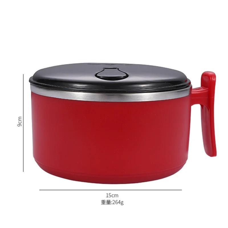 

Practical Home Stainless Steel Instant Noodle Bowl With Lid Office Worker Portable Student Lunch Box Rice Bowl Set Lunch Box красный