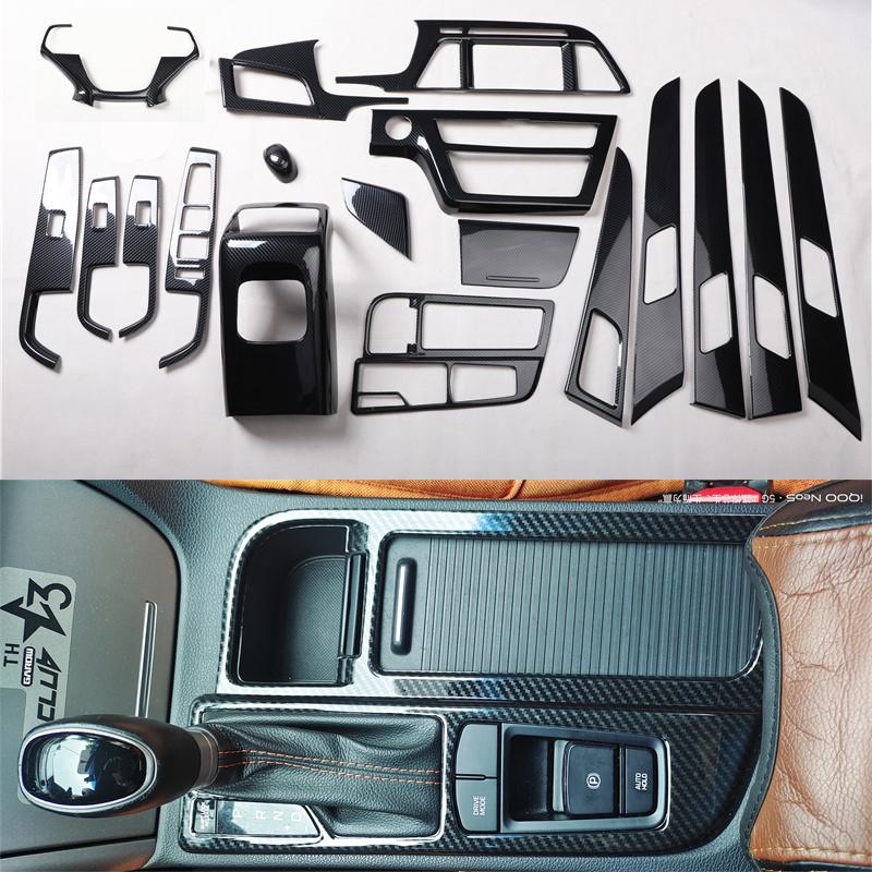 Carbon Fiber Car Gear Interior Panel Central Console Dashboard Trims Decoration for Hyundai Sonata Lf 2014 2015 2016 2017 2018 9