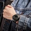 [BUREI] Men's Analog Quartz Watch Simple Waterproof Black Business Casual Stylish Popular Gentleman Watch Gift Red (Gold Second Hand)