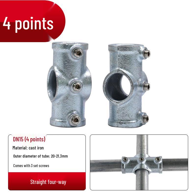 4/6-Point Galvanized Pipe Connectors: No-Weld Sunroom Shelf Couplings