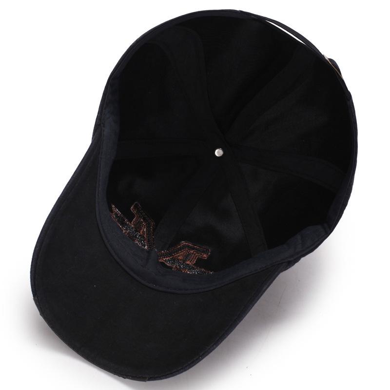 Zhen Yueqi Men's Distressed Embroidered Baseball Cap - Casual Outdoor Washed Sun Hat