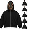 Halloween Cosplay Face Printed Long Sleeve Hoodie Men's and Women's Fashionable Casual Sports Top