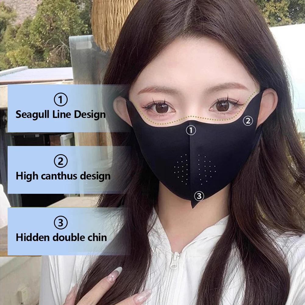 Fashion Ice Silk Sun Protection Mask UPF50+ Full Face Anti-UV Neck Scarf Dustproof Neck Protection Sunshade Face Mask Cycling