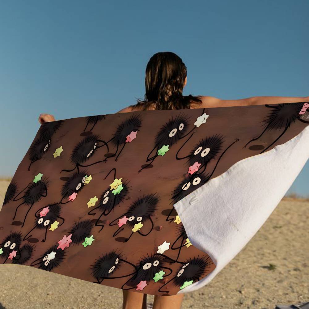 S-Spirited Away Beach Towel Colorful Bath Towels For Girl Microfiber Quick Dry Sand Free Beach Yoga Spa Gym Pool