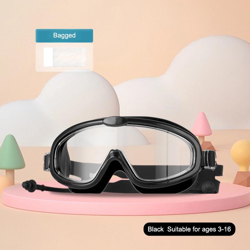 Children's Goggles Boys' Waterproof And Anti-fog HD Swimming Glasses Girls' Big Box Swimming Goggles Set Kids