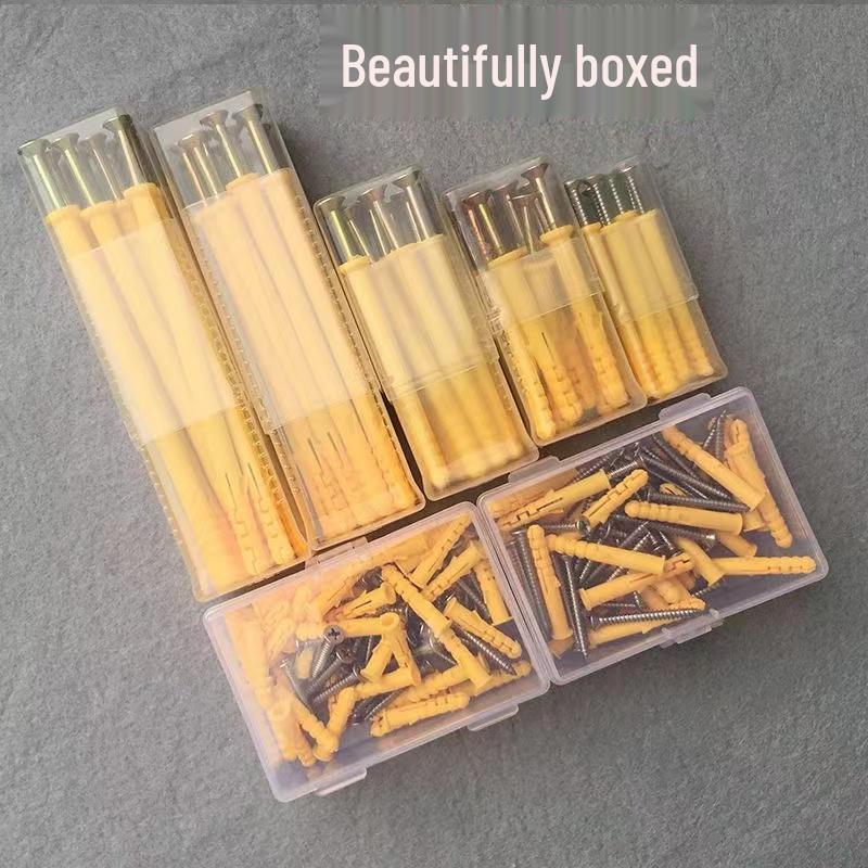 Home Use Mixed Pack: Yellow Plastic Expansion Tubes, Zinc Nails, Stainless Steel Screws