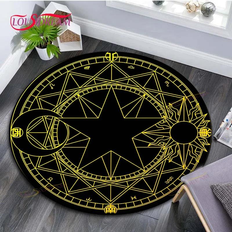 Cartoon Magische Cirkel Tapijt Huis Decoratief Rond Tapijt Zacht Mode Vloerkleden Slaapkamer Antislip Vloermat Stoelmat Boos Tapijt