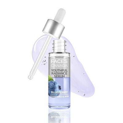 FACESCANADA Youthful Radiance Serum, 27 Ml | Blueberry, AHA & Ceramides | Biphasic Face Serum | Anti-Ageing | Brightens, Hydrates