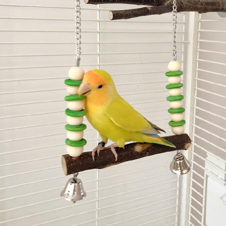 Bird Swing Toy Bird Cage Hangable Standing Perches Chewing Grinding Exercising Toy