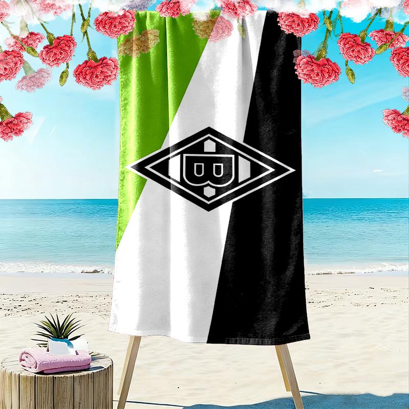 Borussia Mönchengladbach Print Strandtuch, Großes Weiches Schnelltrocknendes Handtuch für Strand Camping Schwimmen