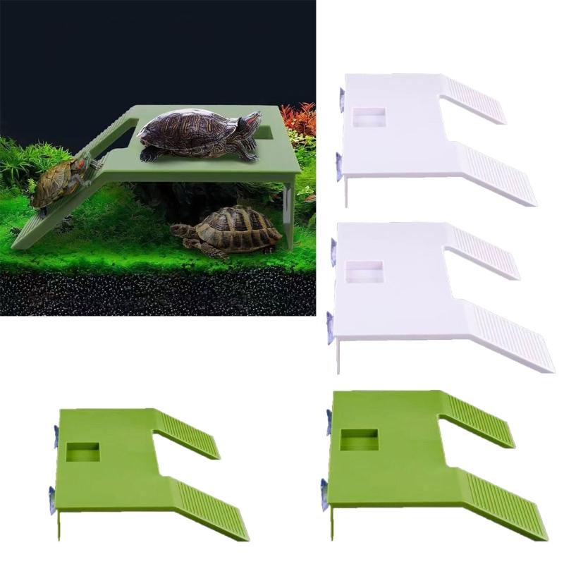 Large Turtles Dock Resting Basking Platform with Suction Cup Design Climb Ramps Habitat Decors for Turtles Enthusiasts