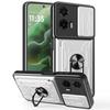 Pro Motorola Moto G35 5G Pouzdro PC+TPU Stojánek Kryt zadní strany telefonu s posuvníkem na fotoaparát