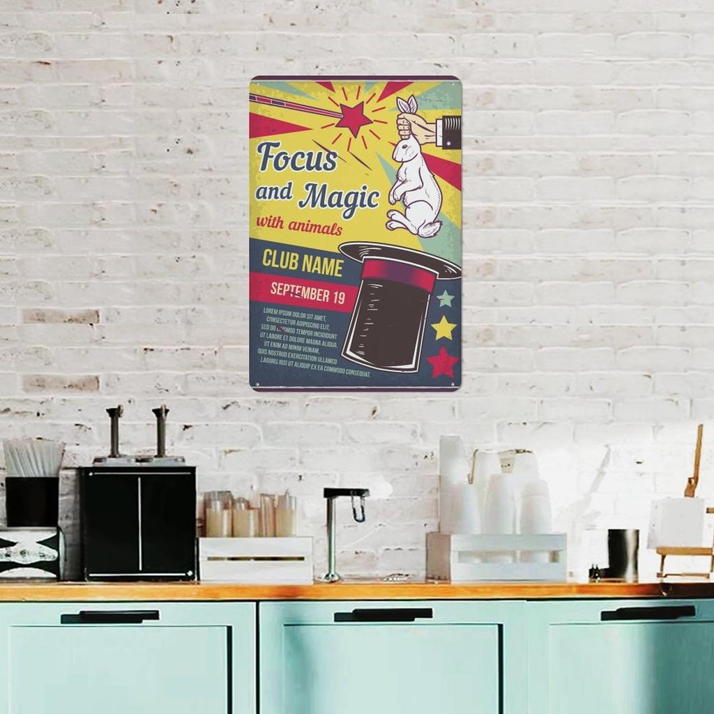 1 Pack Distressed Tin Wall Sign with Old Rusted Surface for Stylish Retro Interior Décor, Choose 20x30cm or 30x40cm Model