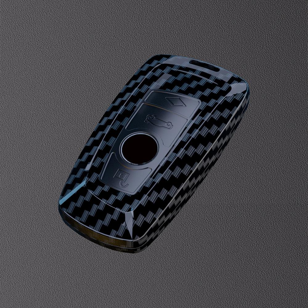 Applicable To BMW X1x3 Carbon Fiber Pattern Key Cover 1 Series 3 Series 5 Series 8 Series 320li Protective Case X5X6 Bag 530 Case Buckle