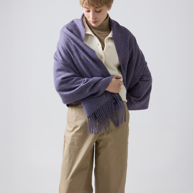 ABRAHAM MOON Merino Wool Shawl 70cm - Lavender