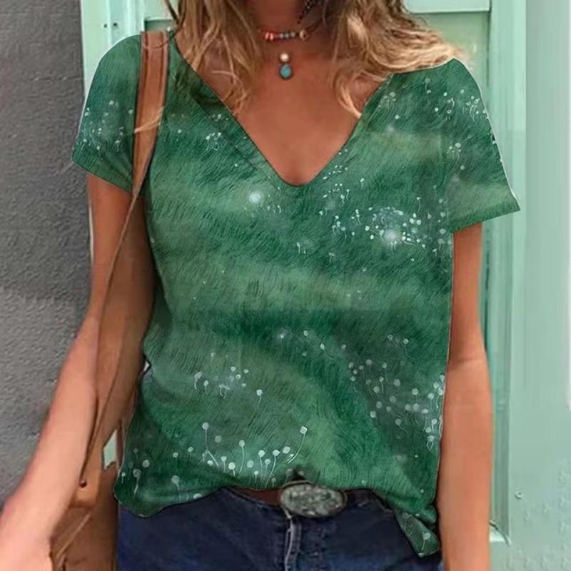 Женская футболка с принтом летних цветов Футболка больших размеров Женская одежда — фото 5