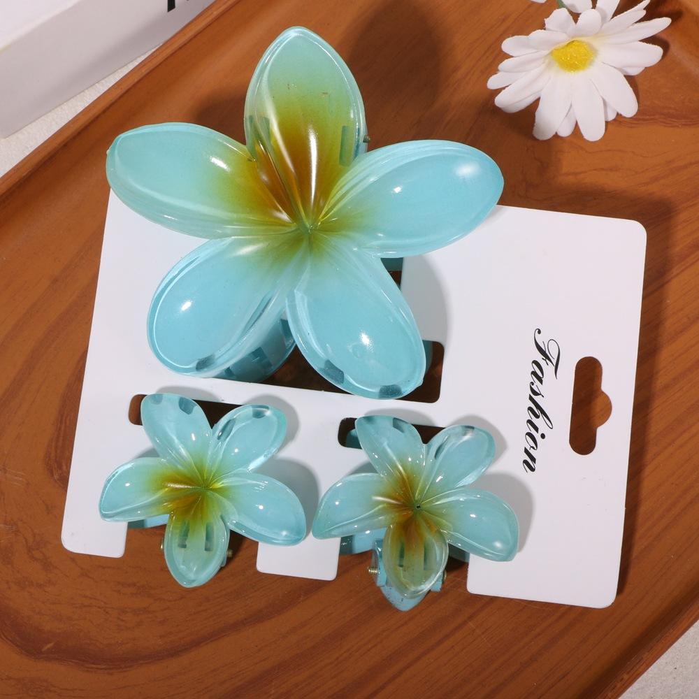 One Large and Two Small, Gradient Color Flower Hair Clip, Summer Fashion Casual Style Hair Accessory Perfect for Outings