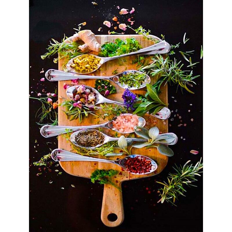 

5D DIY алмазная живопись специи полная круглая дрель приправа Алмазная вышивка пейзаж вышивка крестиком мозаика домашний декор подарок Full Round 30x40CM