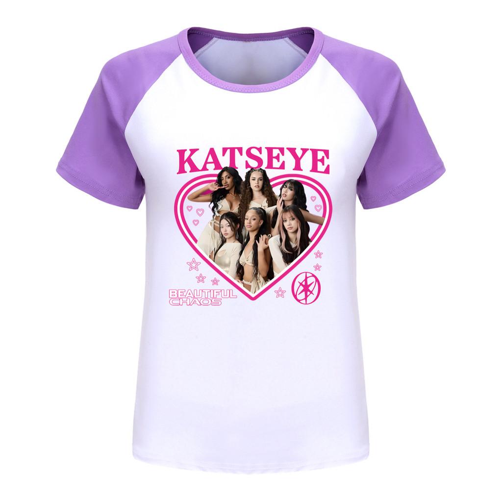 5347 Kids Girls KATSEYE Print Round Neck T-Shirt