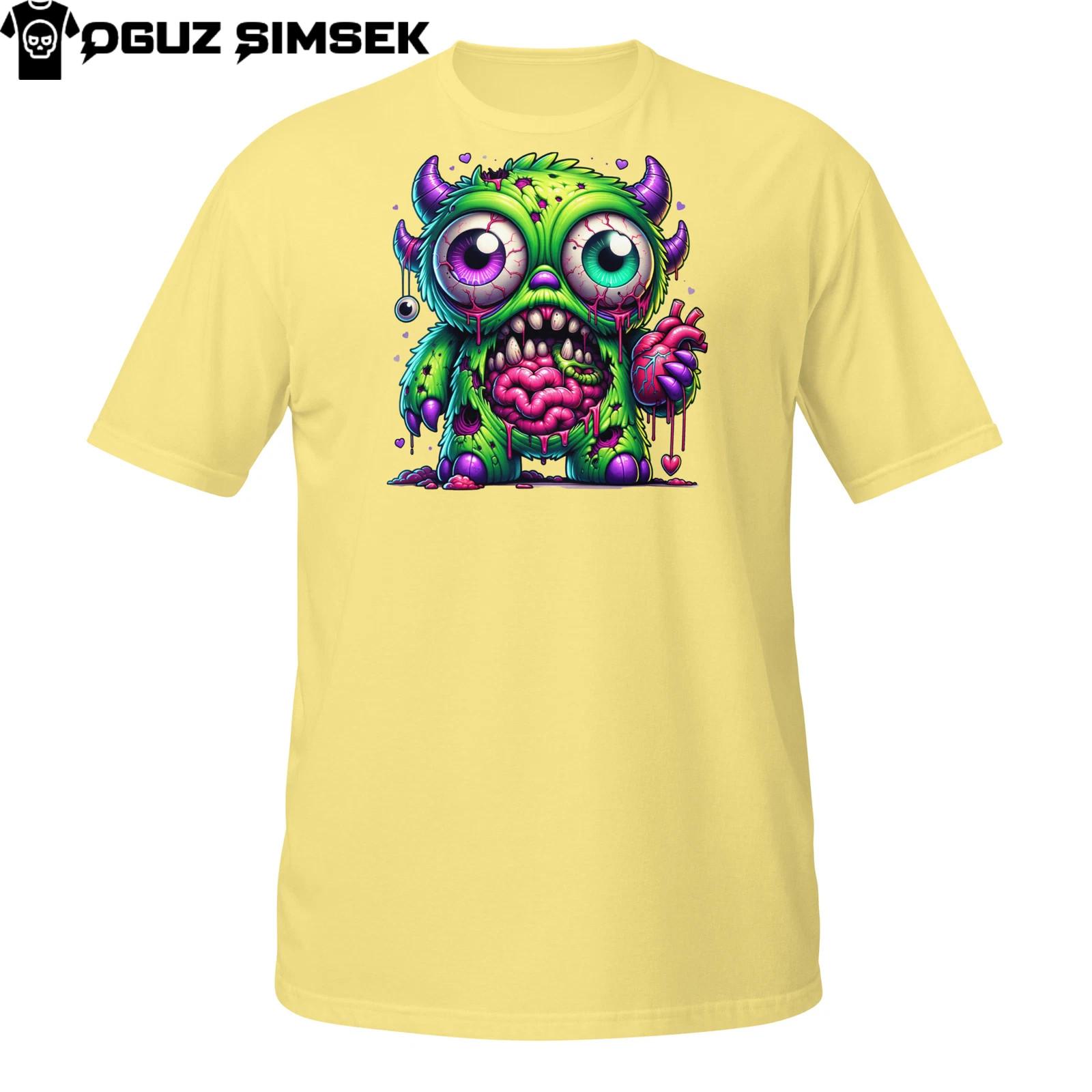 Gory Plush Monster T-Shirt Mens Womens Tees Top | Cute Creepy Brain-Eating Horror | Pastel Goth Tee S