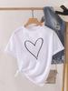 Love Heart Print Clothes Graphic Tshirt Fashion Print Summer Unisex Trend Sweet Short Sleeve Lady Female Shirt Tee