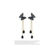 Korean Fashion Butterfly Crystal Tassel Water Drop Earrings