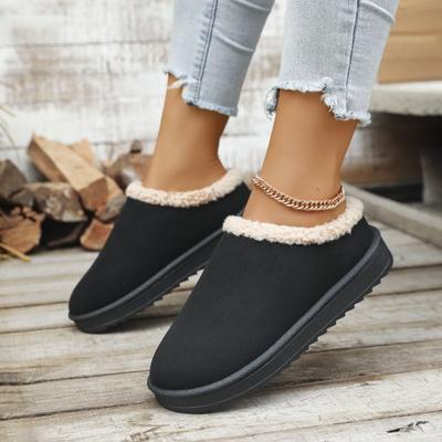 Bottes de Neige Birkenstock Large pour Femmes, Sabots Vintage Doublés en Peluche, Bottines d'Hiver Basses pour Femmes