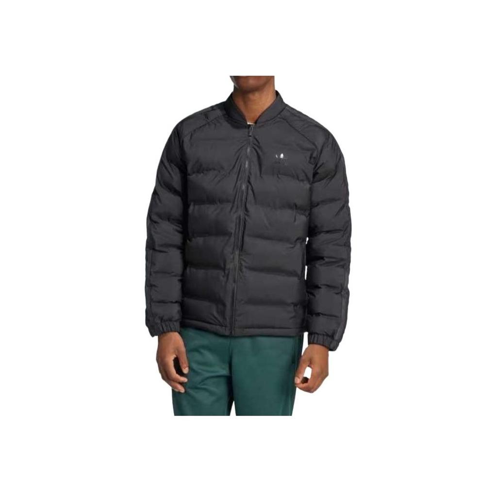 Adidas Originální SST Jednobarevný Vzor Loga Outdoorová Ležérní Sportovní Teplá Bunda na Zip se Stojáčkem Pánská Bunda Černá IZ1841