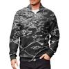 Men's Loose Casual 1/4 Zip Sweatshirt Fashion Printed Long Sleeve Top With Pockets