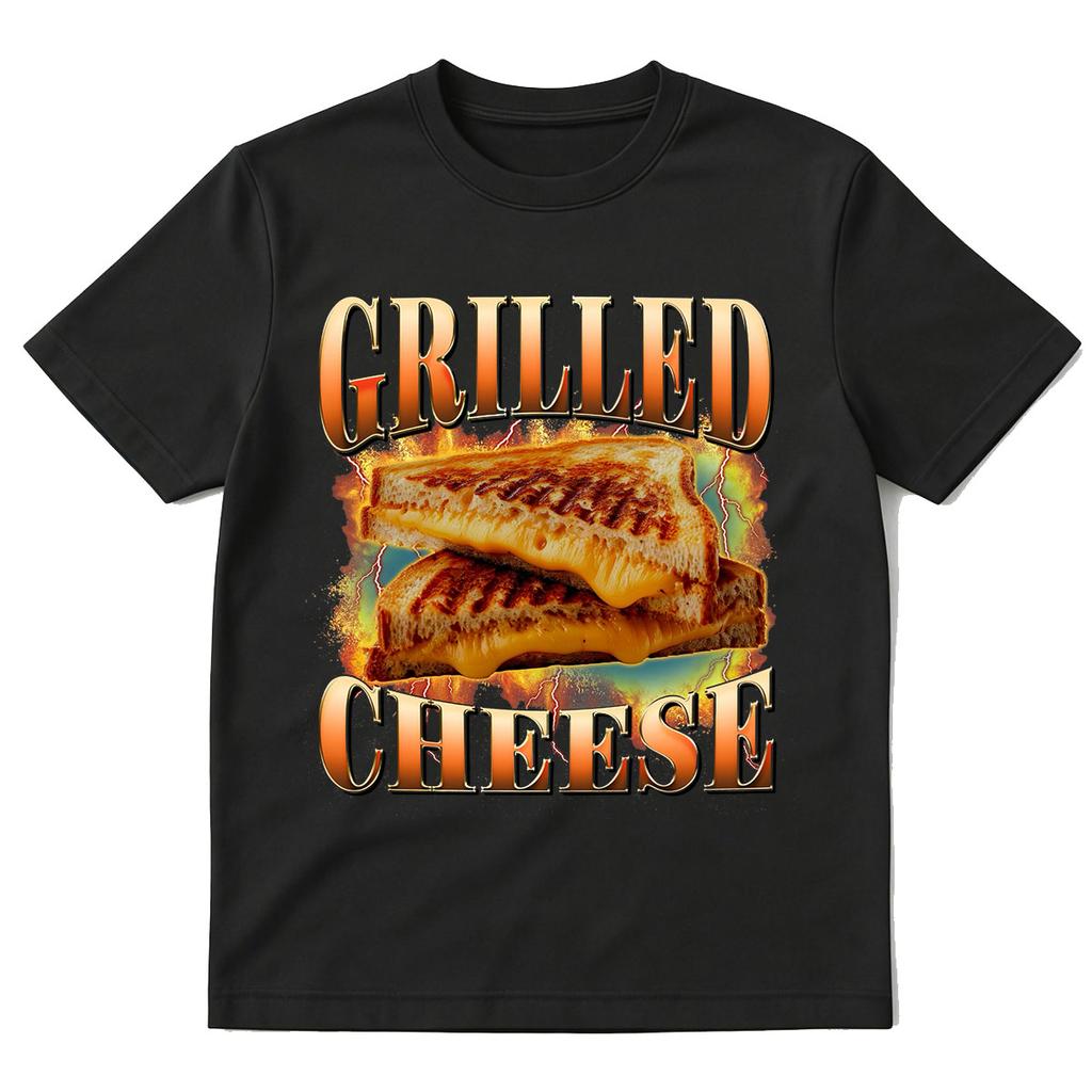 Grilled Cheese Funny Sandwich Graphic Tshirts Unisexs Fashion Cotton Tshirt Harajuku Short Sleeve Oversized T Shirts Streetwear