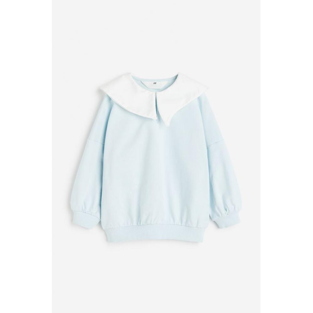 

Толстовка с воротником HM светло-синяя