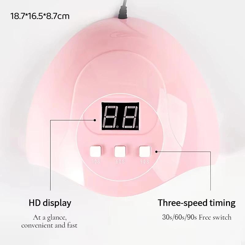 1Pcs Gel Polish Nail Dryer Curing Lamps Professional Gel Nail Lamp With 3 Timer Presets Auto Sensor For Manicure Home And Salon