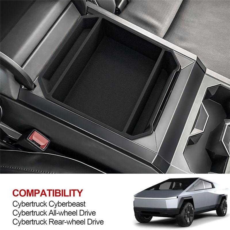 Center Console Organizer For Tesla Cybertruck 2026, Upgraded Flocked ABS Storage Tray Box For Cybertruck Accessories