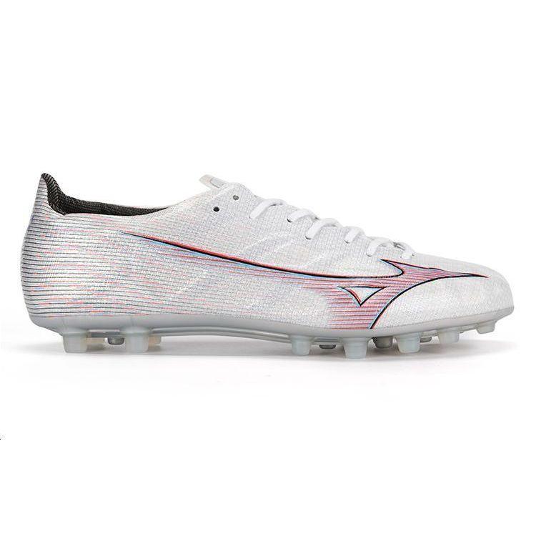 Mizuno Alpha Lace AG (Rubber Short Studs) Artificial Turf Shock Absorbing Non-Slip Wear-Resistant Soccer Shoes Unisex Soccer Shoes White P1GA236109