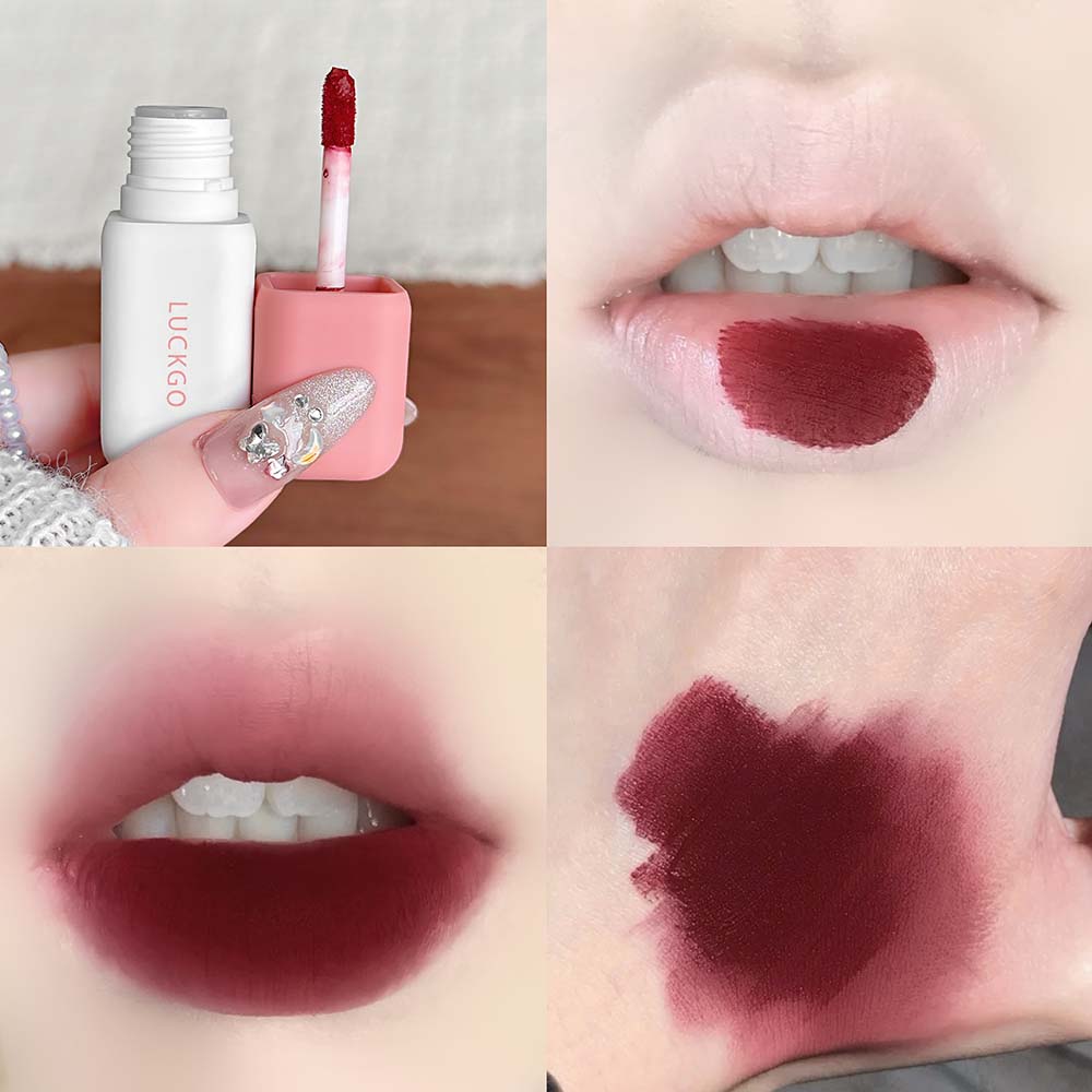Matte Velvet Liquid Lipstick Natural Long-Lasting Low Saturation Rose Pink Lip Mud Portable Finish Smooth Peach Lip Gloss Makeup