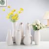 Unglazed Nordic Ceramic Vase for Hydroponic and Dried Flower Arrangements - White Handmade Decor